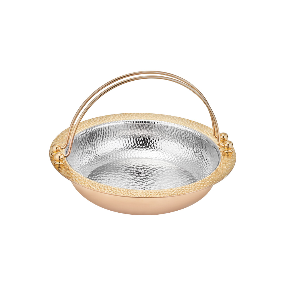 三層鋼鍍金內錘印吊線火鍋