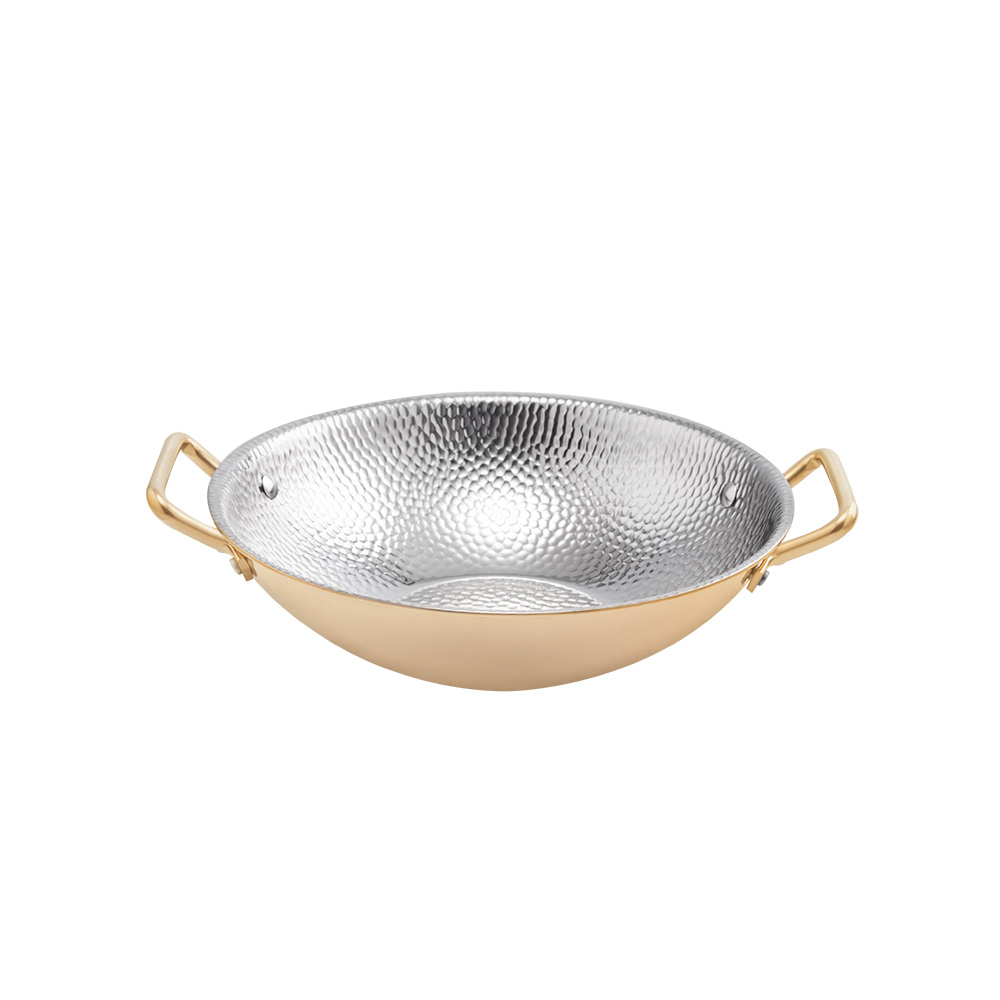 三層鋼鍍金內錘印小邊火鍋